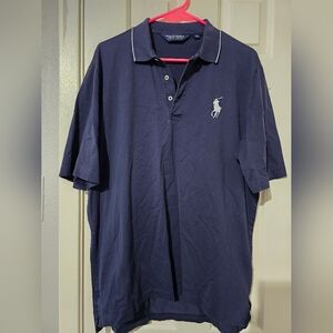 Ralph Lauren Polo Golf Big Pony Logo Pima Cotton Shirt - Men’s M Navy Blue